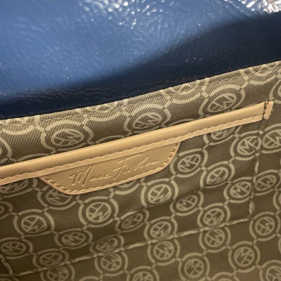 Designer Marc Fisher Handbag Croco Clutch Handbag Purse Green Blue White - Picture 7 of 9